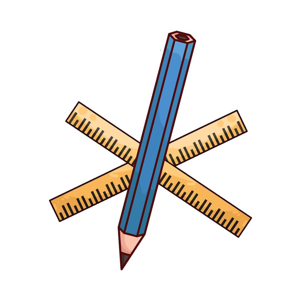 pencil with ruler vector