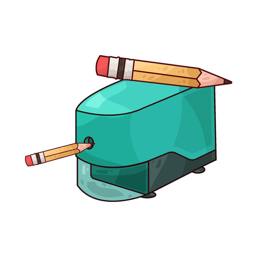 sharpener with two pencils illustration vector