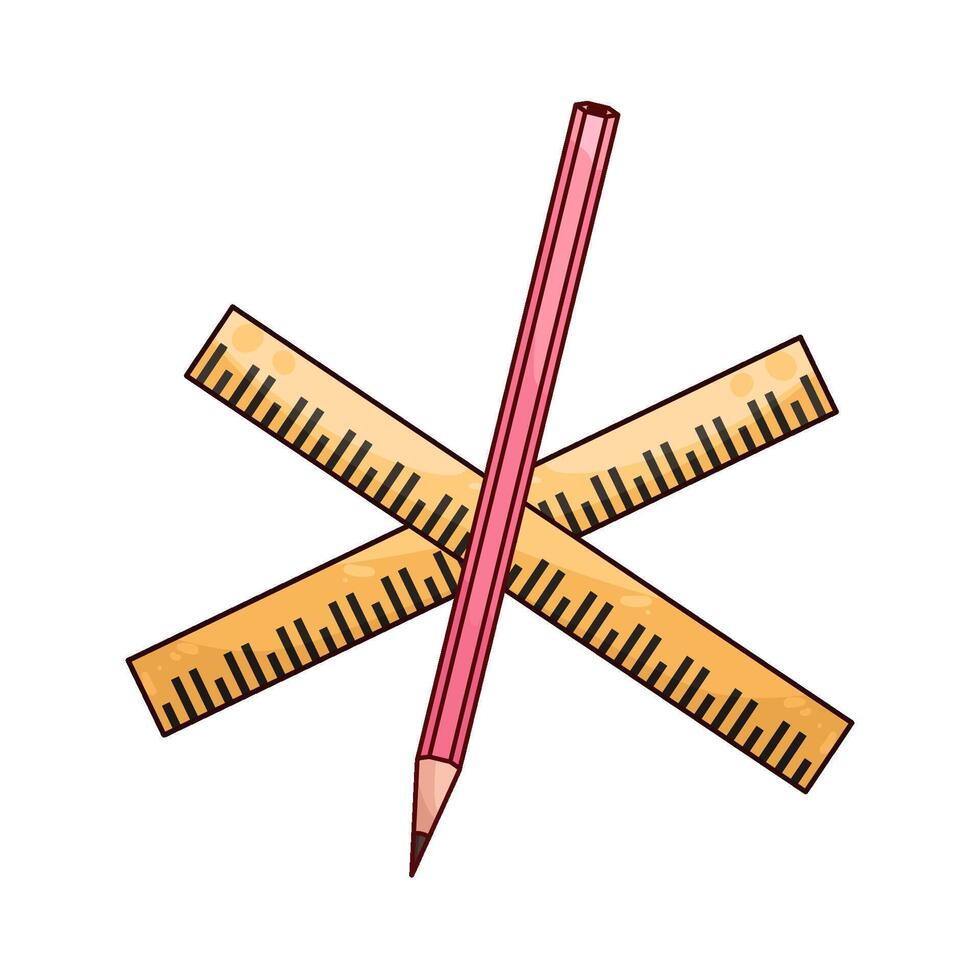 pencil and ruler illustration vector