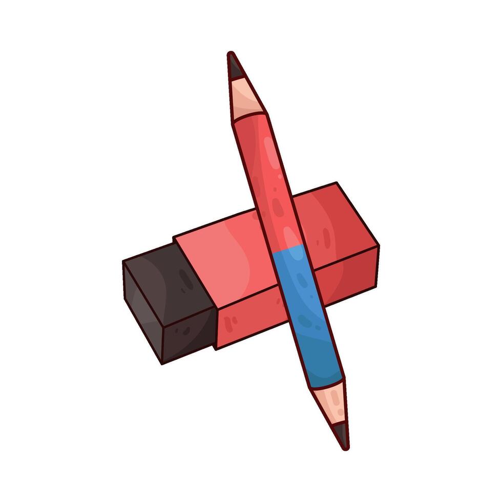 pencil and eraser vector