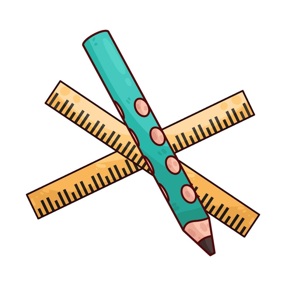 ruler with pencil vector
