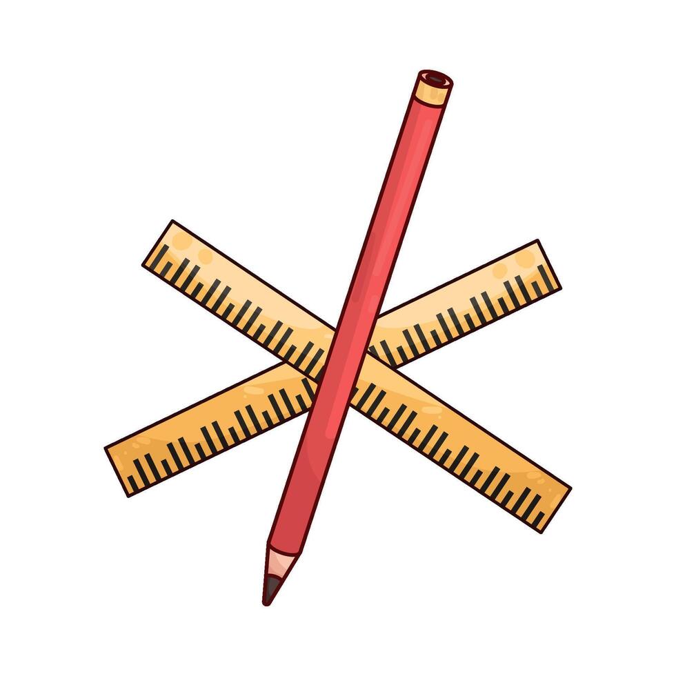 illustration of ruler with pencil vector
