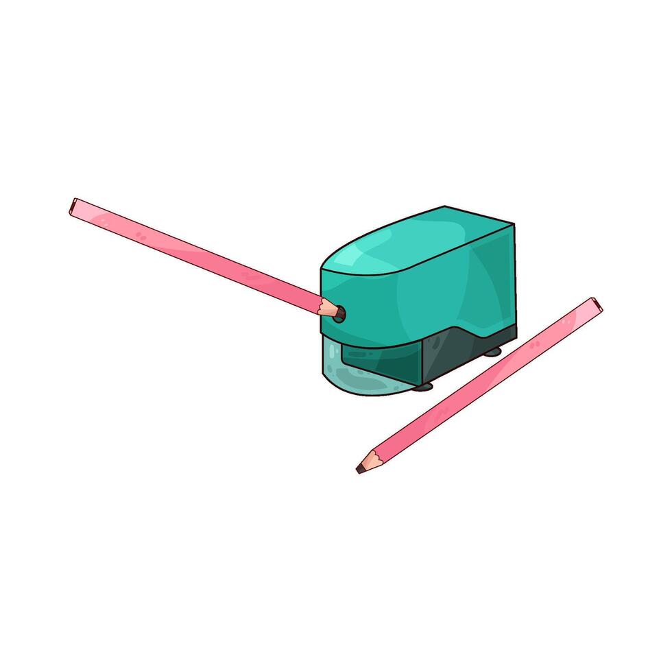 illustration of sharpener and pencil vector