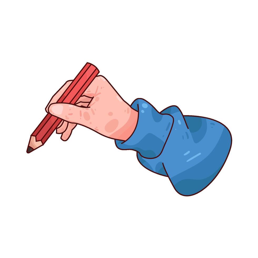 in hand there is a pencil vector