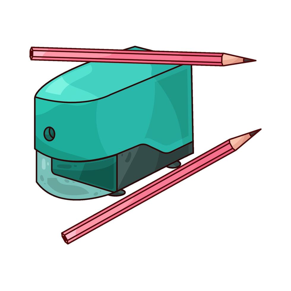 illustration of pencil and sharpener vector