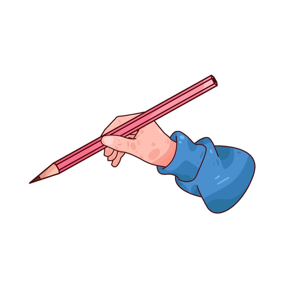 pencil in hand illustration vector