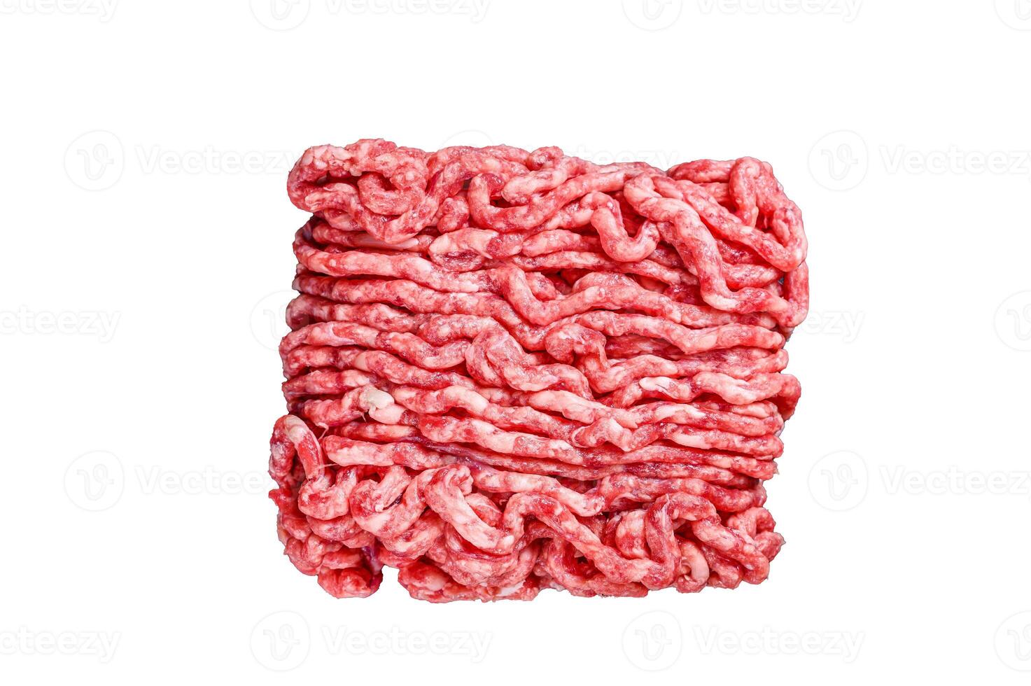 Raw mince beef, ground meat. Isolated on white background. photo