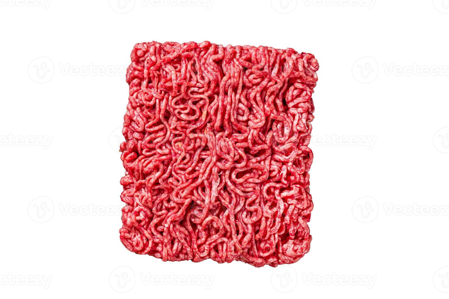 Uncooked beef veal Mince Meat, raw ground meat. B Isolated, white background. photo