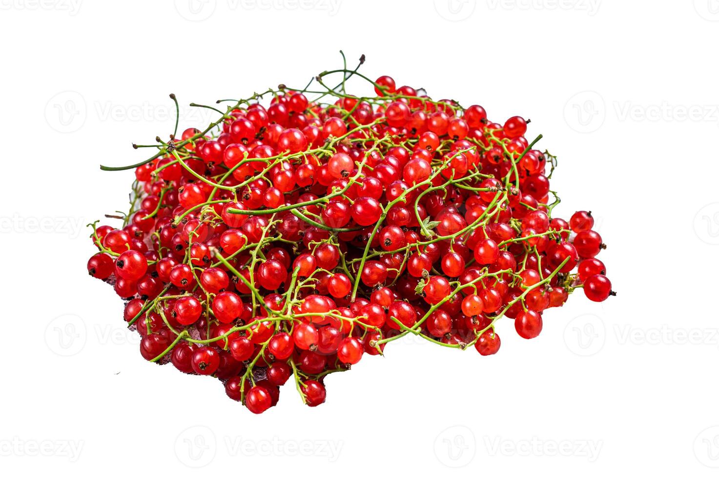 Nature Red currant berries on a kitchen table. Isolated on white background. photo