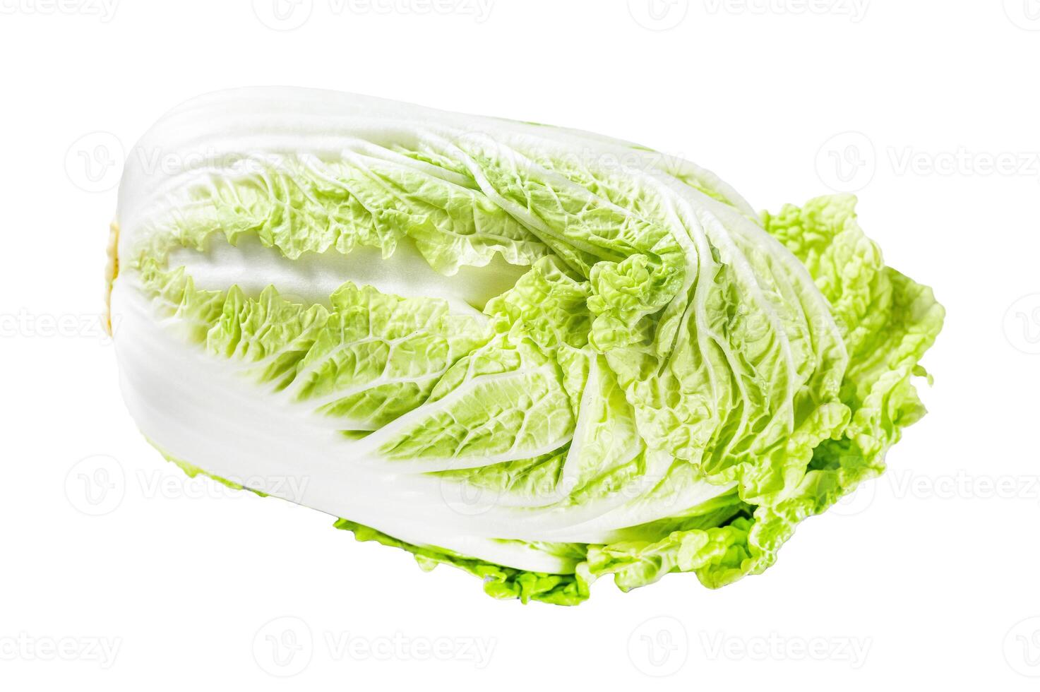 White Chinese cabbage. Organic vegetables. Isolated on white background. Top view. photo