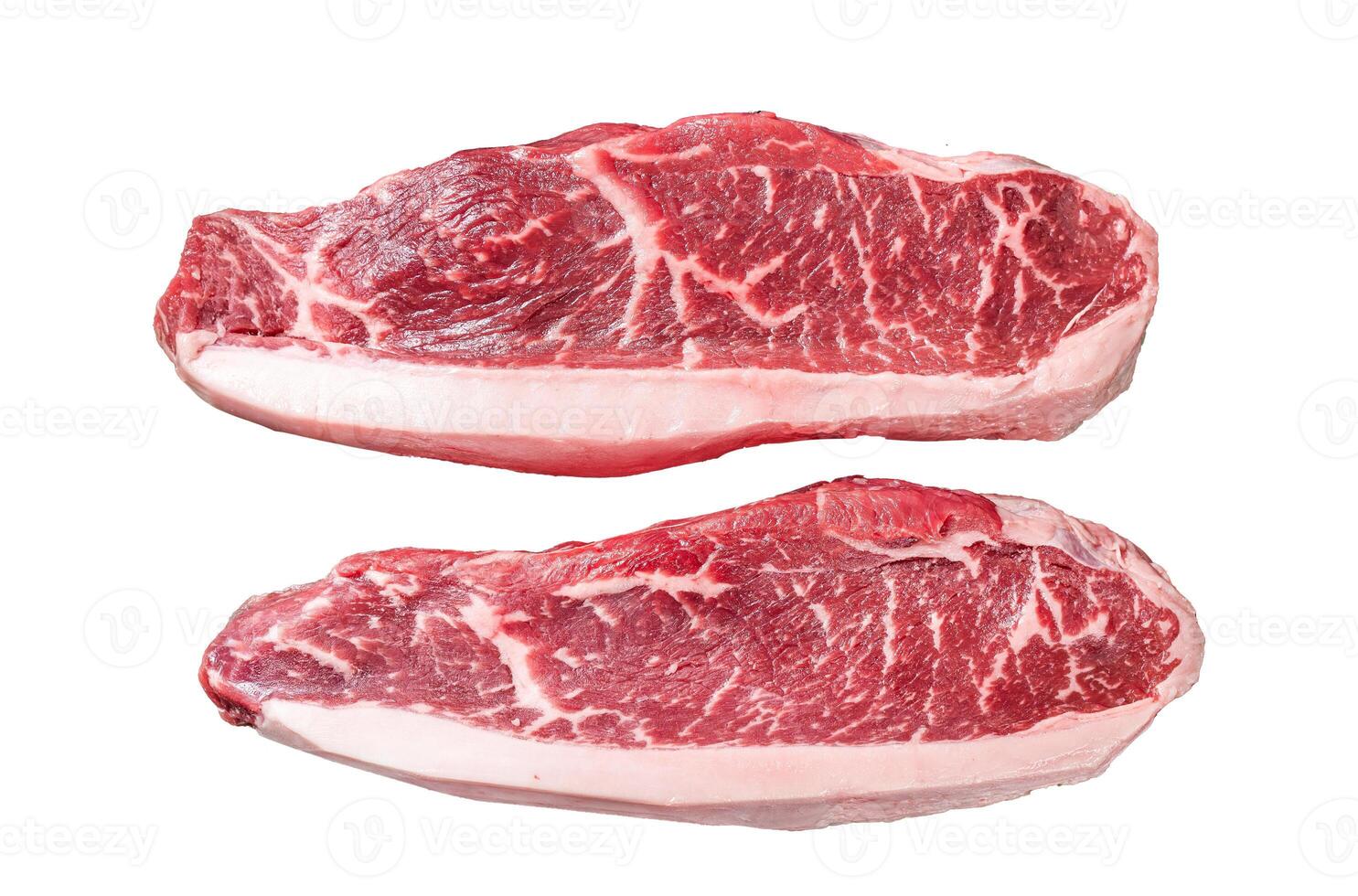 Raw top sirloin beef meat steak or brazilian Picanha on grill. Isolated on white background. photo