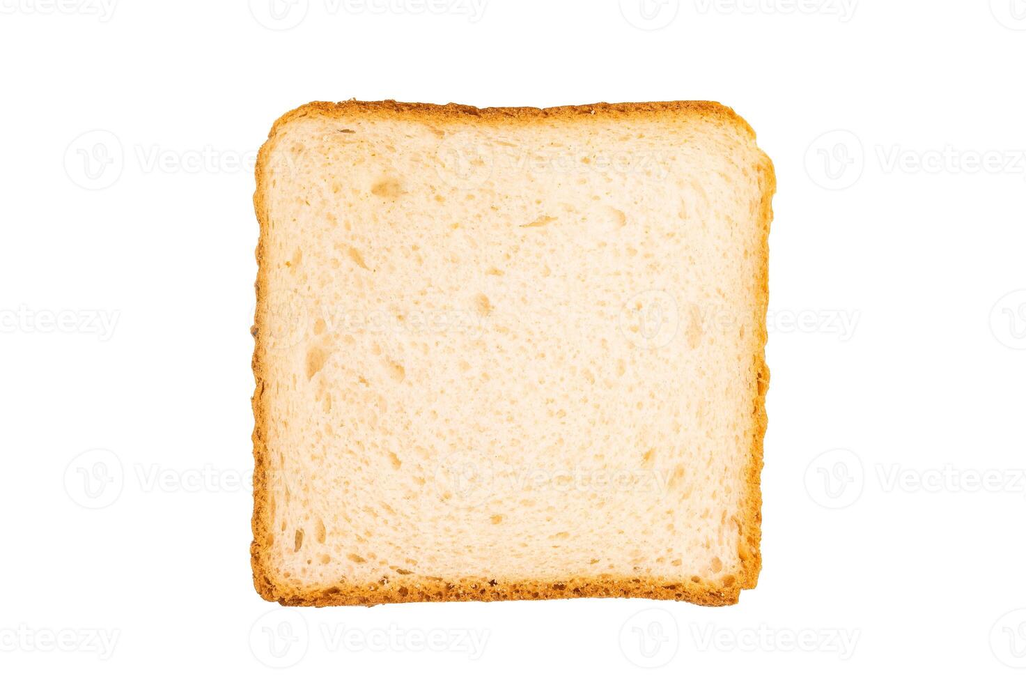 Square Slices of loaf wheat bread for toasts isolated on white background photo