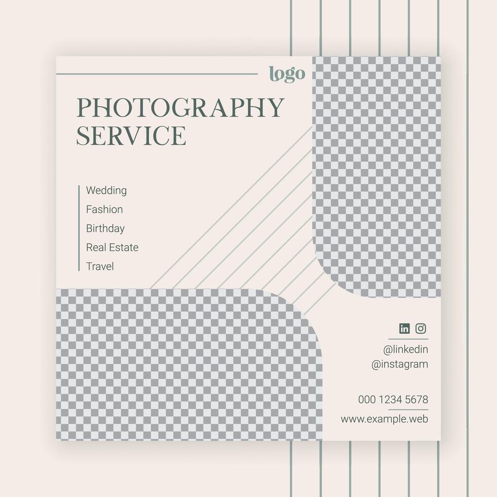 Luxury photography social media post template vector