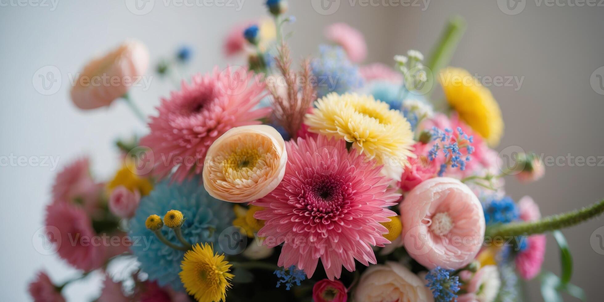 A tight shot of numerous flowers with a softly blurred foreground and background. photo