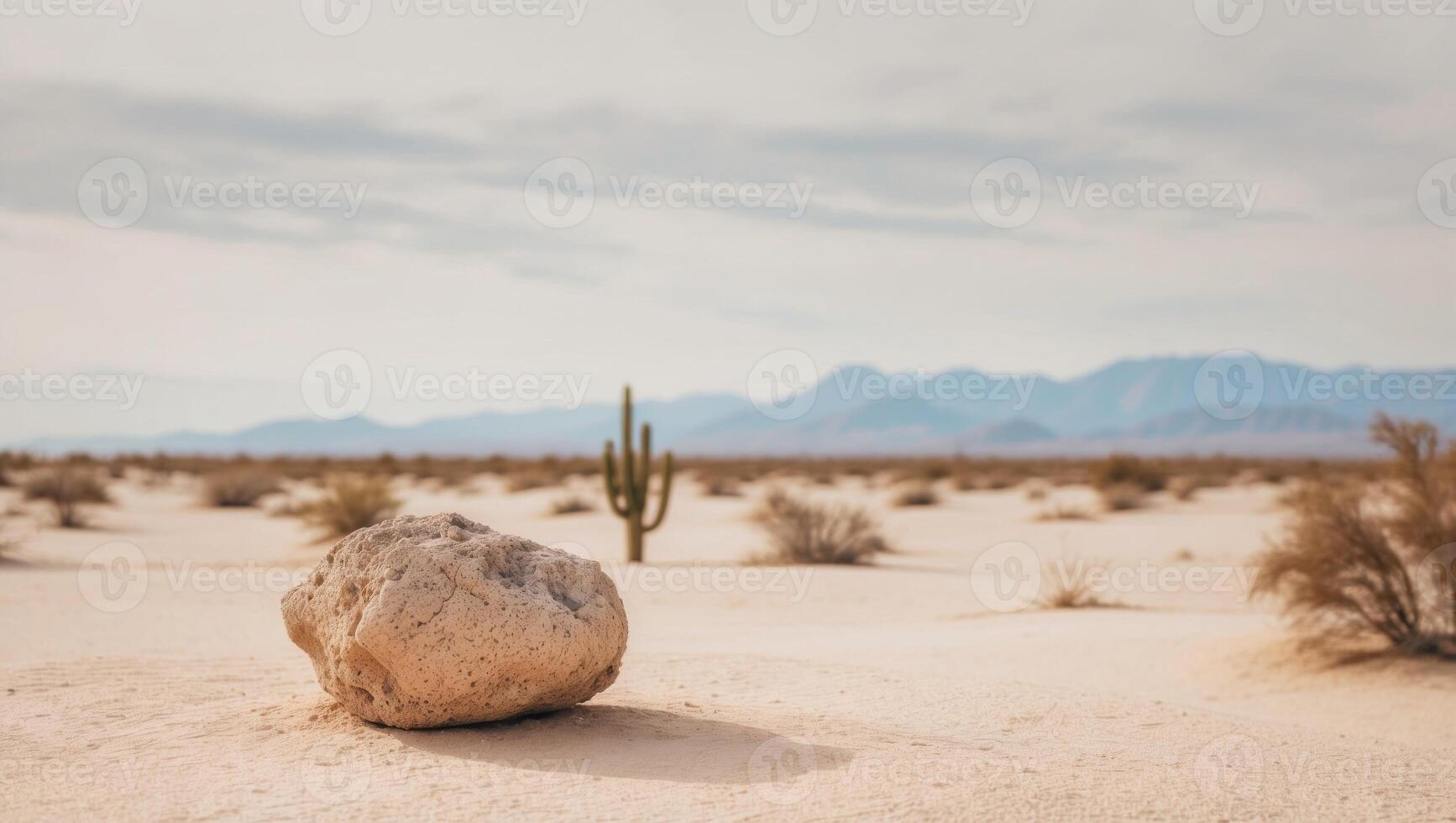 desert landscape with foreground object and background object. photo