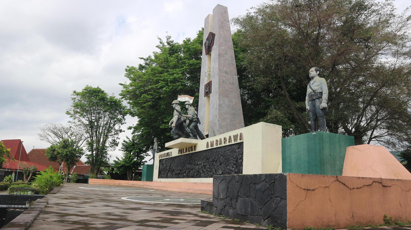Semarang, 8 Okt - Photo of Palagan Ambarawa Monument on a sunny morning. The Palagan Ambarawa Monument is one of the tourist destinations in the city of Ambarawa.