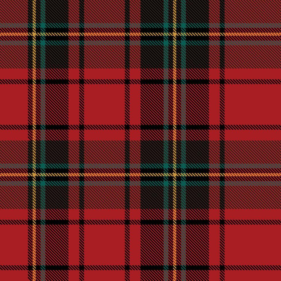 Red Plaid and Plain Christmas Seamless Pattern illustration. vector