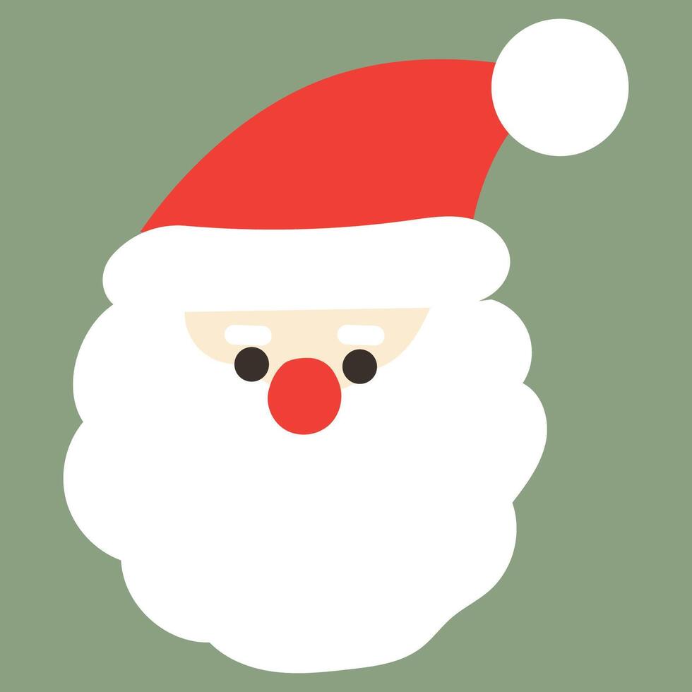 flat Cute Santa Clauses illustrations. vector