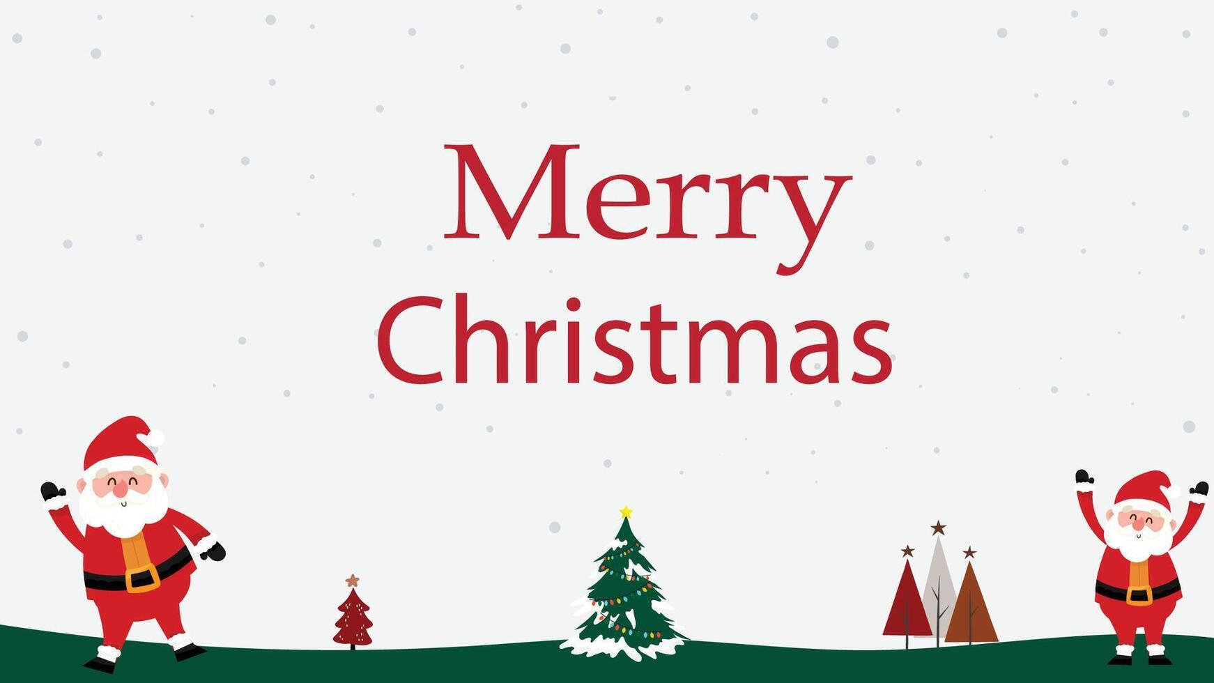 Merry Christmas Greeting Card Posters, Xmas invitation template on green background. Christmas Elements vector