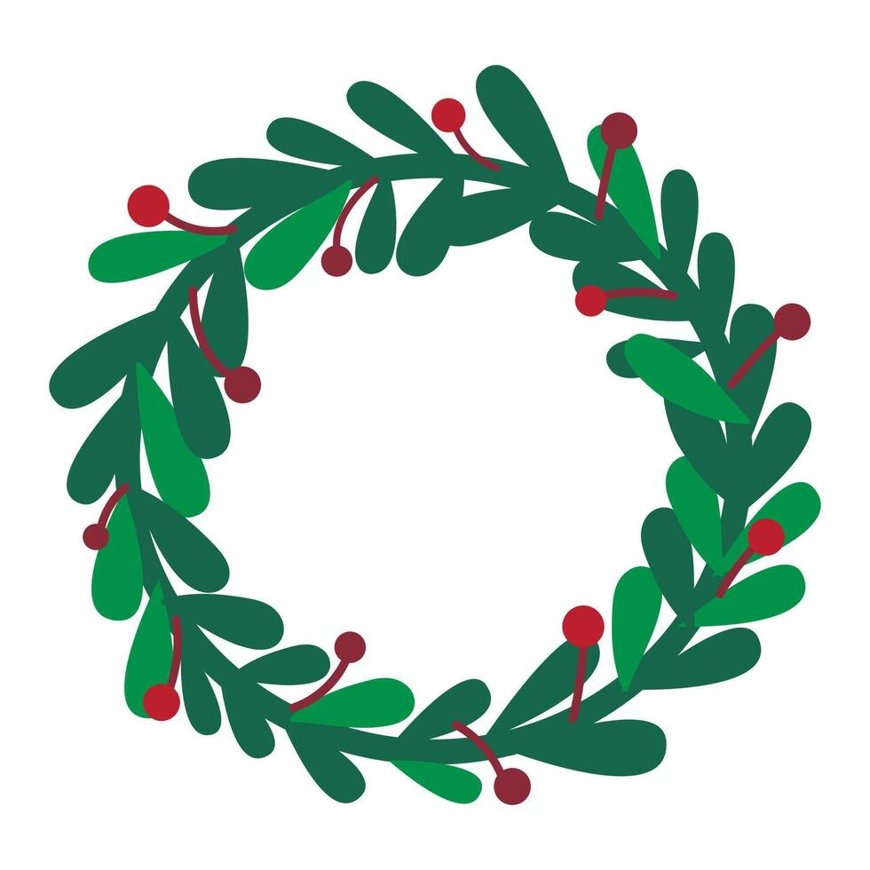 Christmas wreath. round frames or icons. festive Christmas decorations. vector