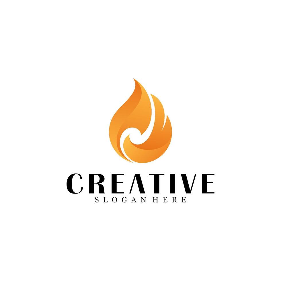 Abstract fire logo design vector