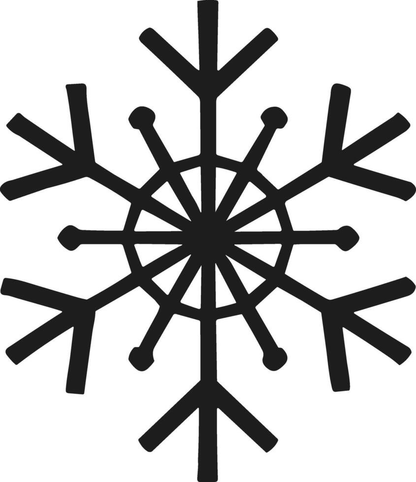 Minimalist Snowflake Silhouette - Simple Winter Icon for Holiday Designs vector