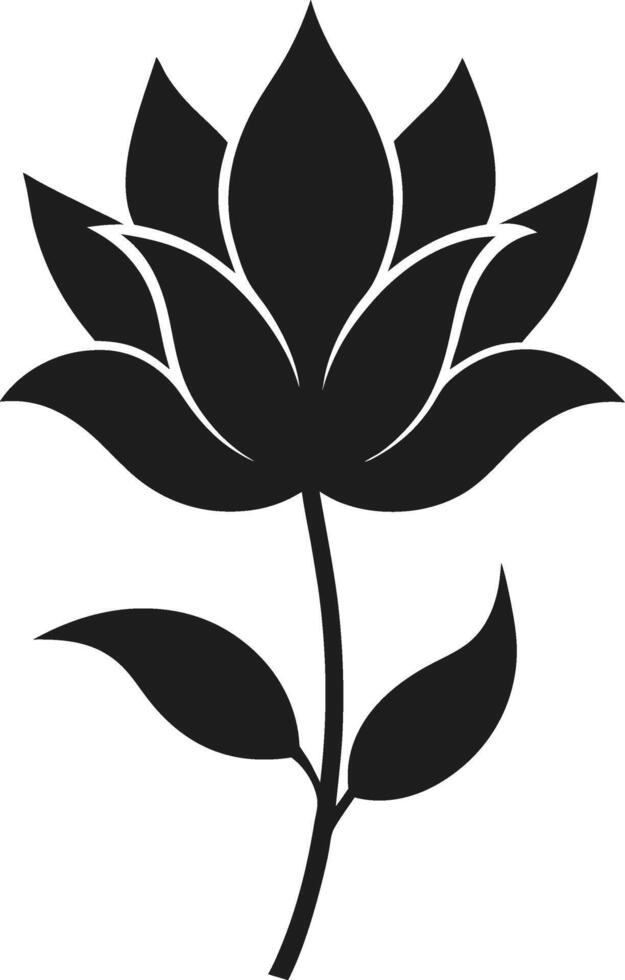 Elegant Flower Silhouette Illustration with Leaf Accent vector