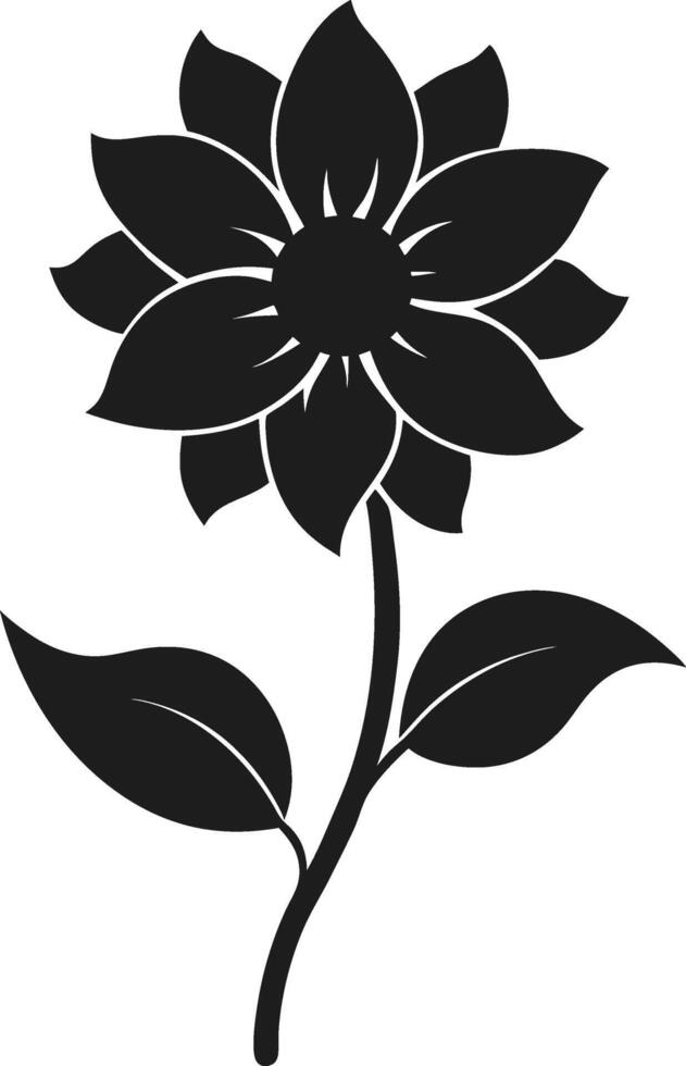 Sunflower Silhouette Illustration with Leaves vector