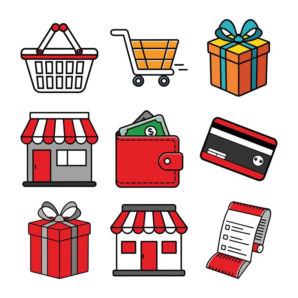 Black Friday Cartoon Bundle - Festive Sale Icons and Graphics for Marketing vector