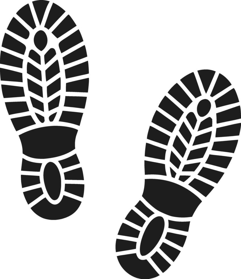 Hiking Bootprint Silhouette Illustration vector