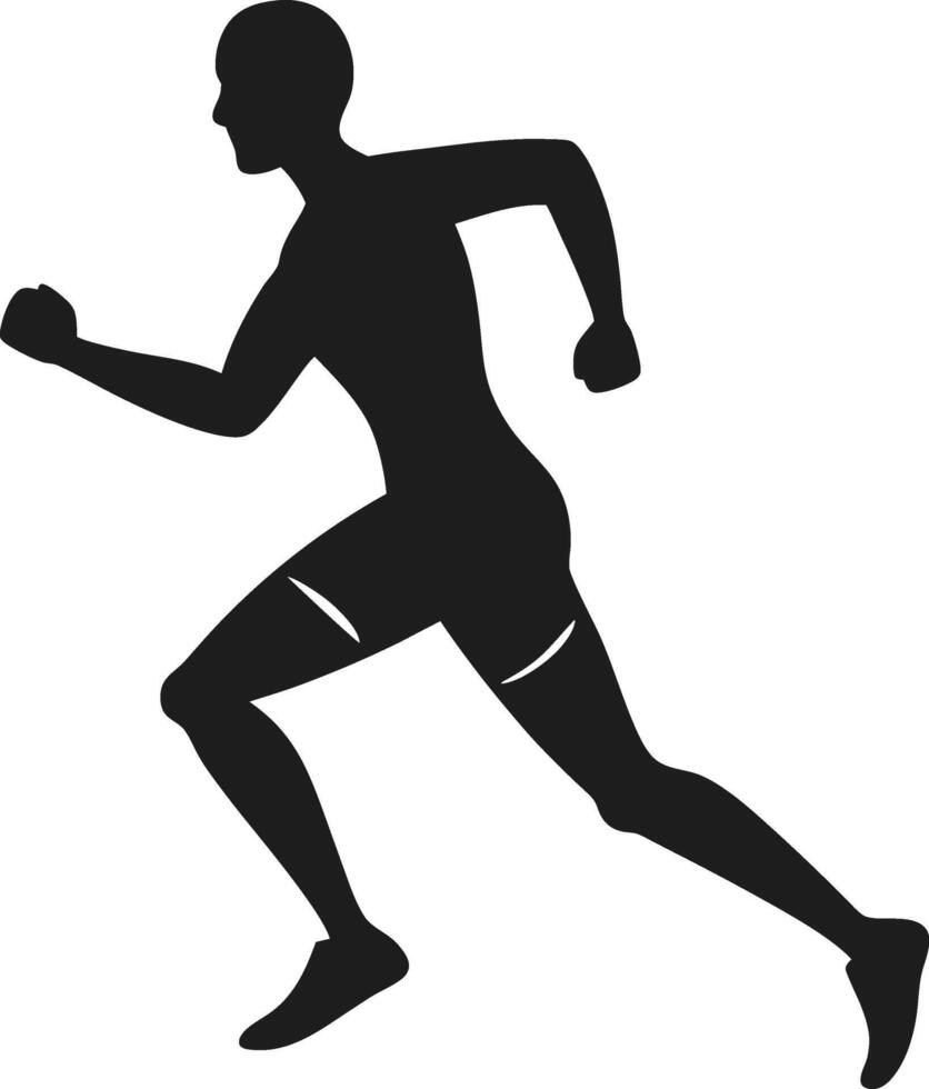 Silhouette of a Running Athlete for Fitness and Sports Graphics vector