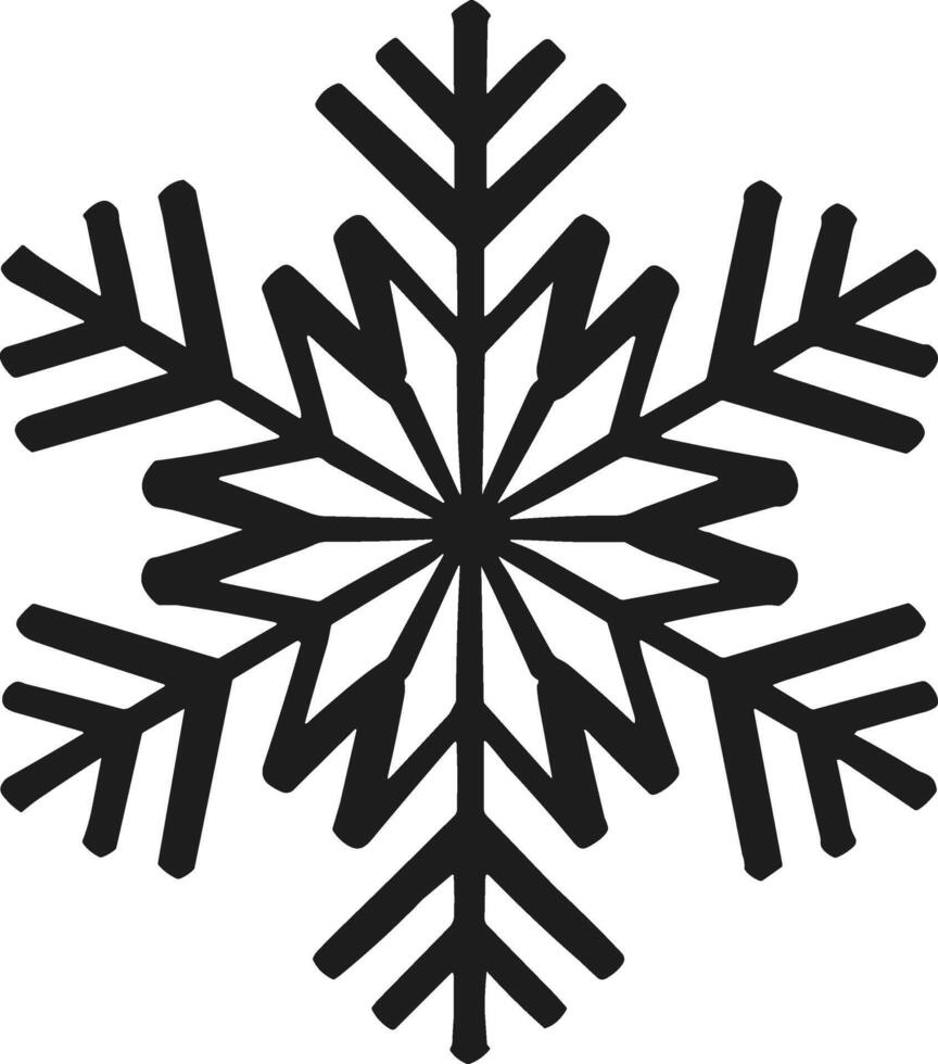 Geometric Snowflake Silhouette - Elegant Winter Holiday Design Element vector