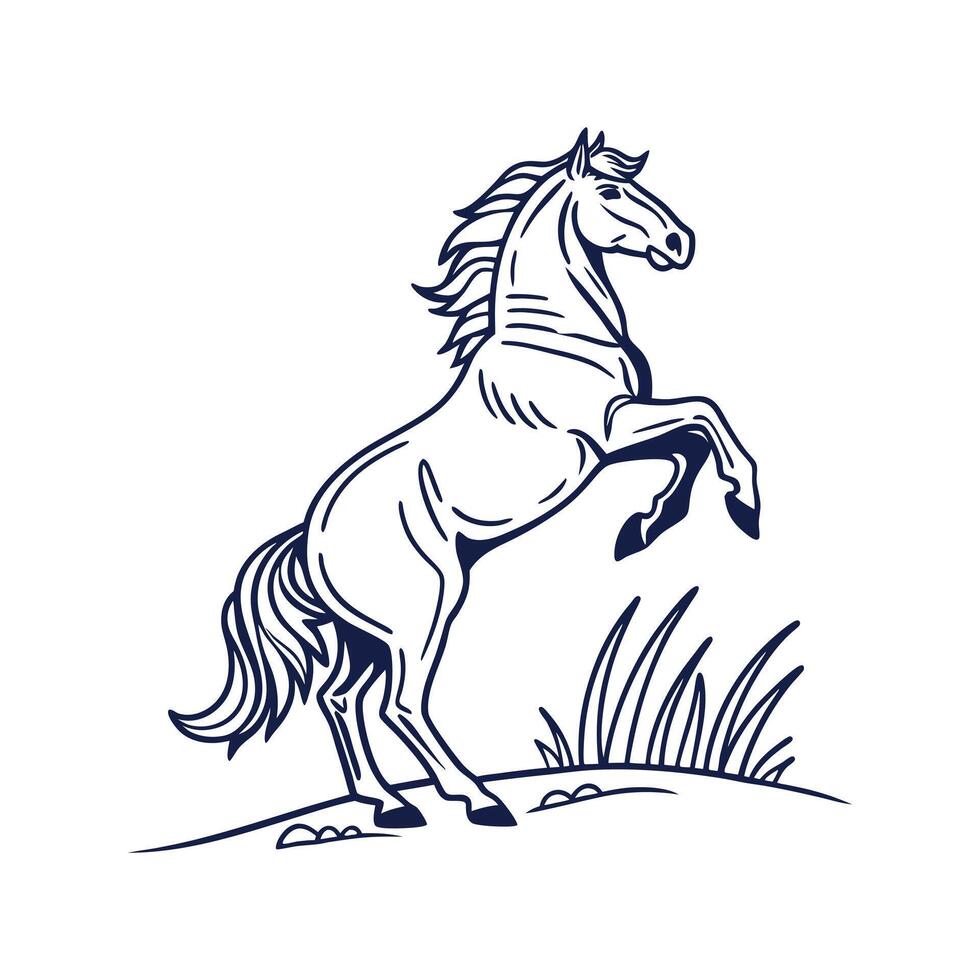 Horse line art icon design vector
