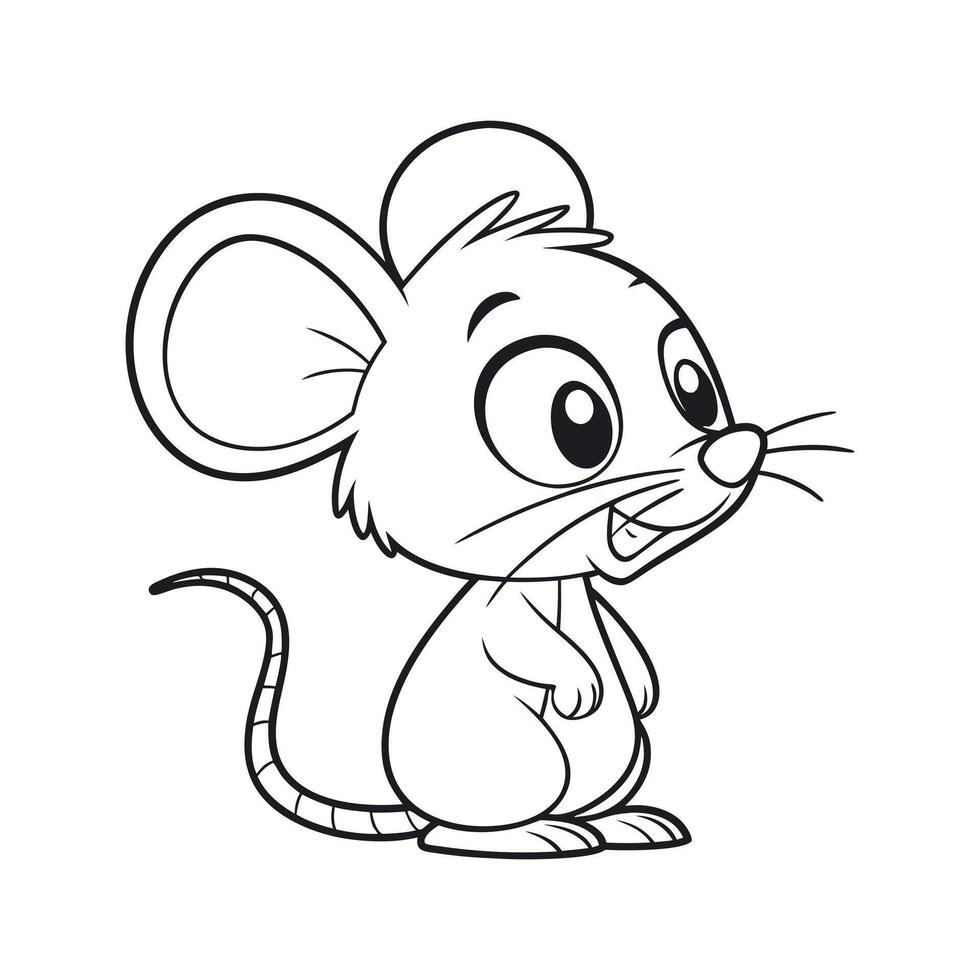 Mouse coloring page design on a white background vector
