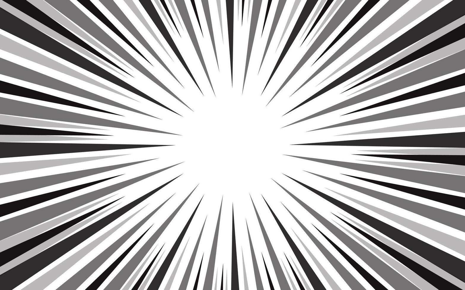 Radial speed lines for comic books. Explosion background. vector