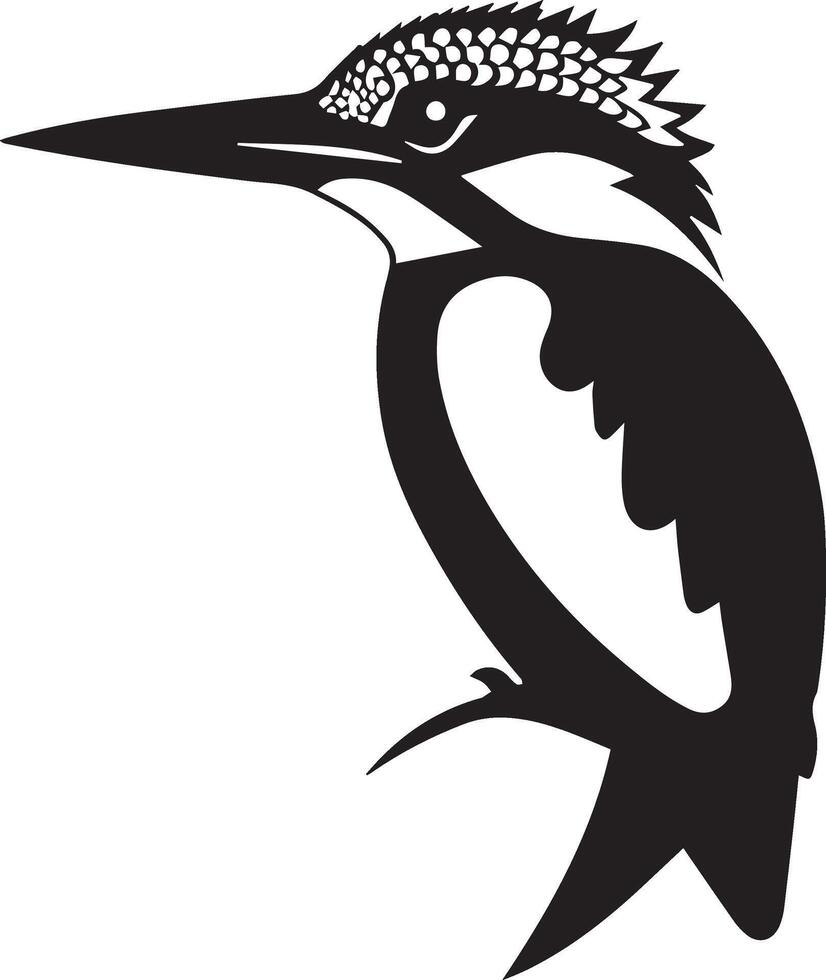 Kingfisher bird silhouette illustration vector