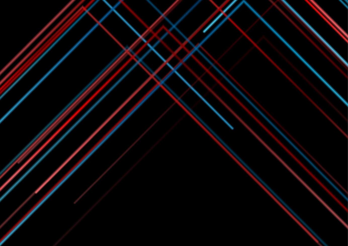 Blue red smooth lines abstract geometry background vector