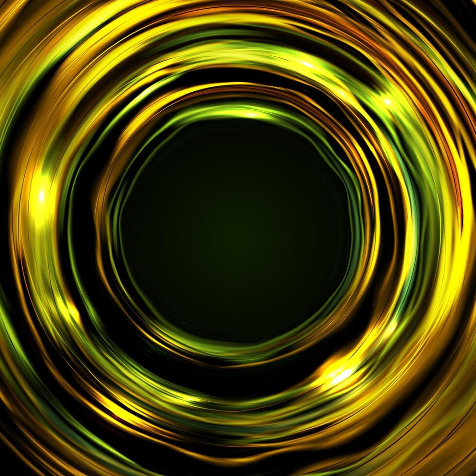 Green yellow glowing smooth circles abstract background vector