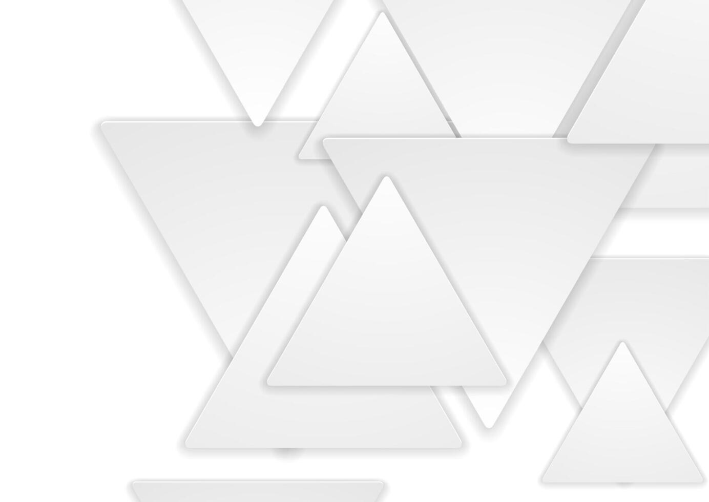 White paper triangles abstract tech background vector