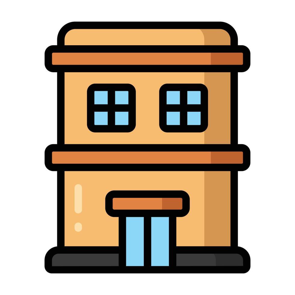 Simple Hotel colorful icon. The icon can be used for websites, print templates, presentation templates, illustrations, etc vector