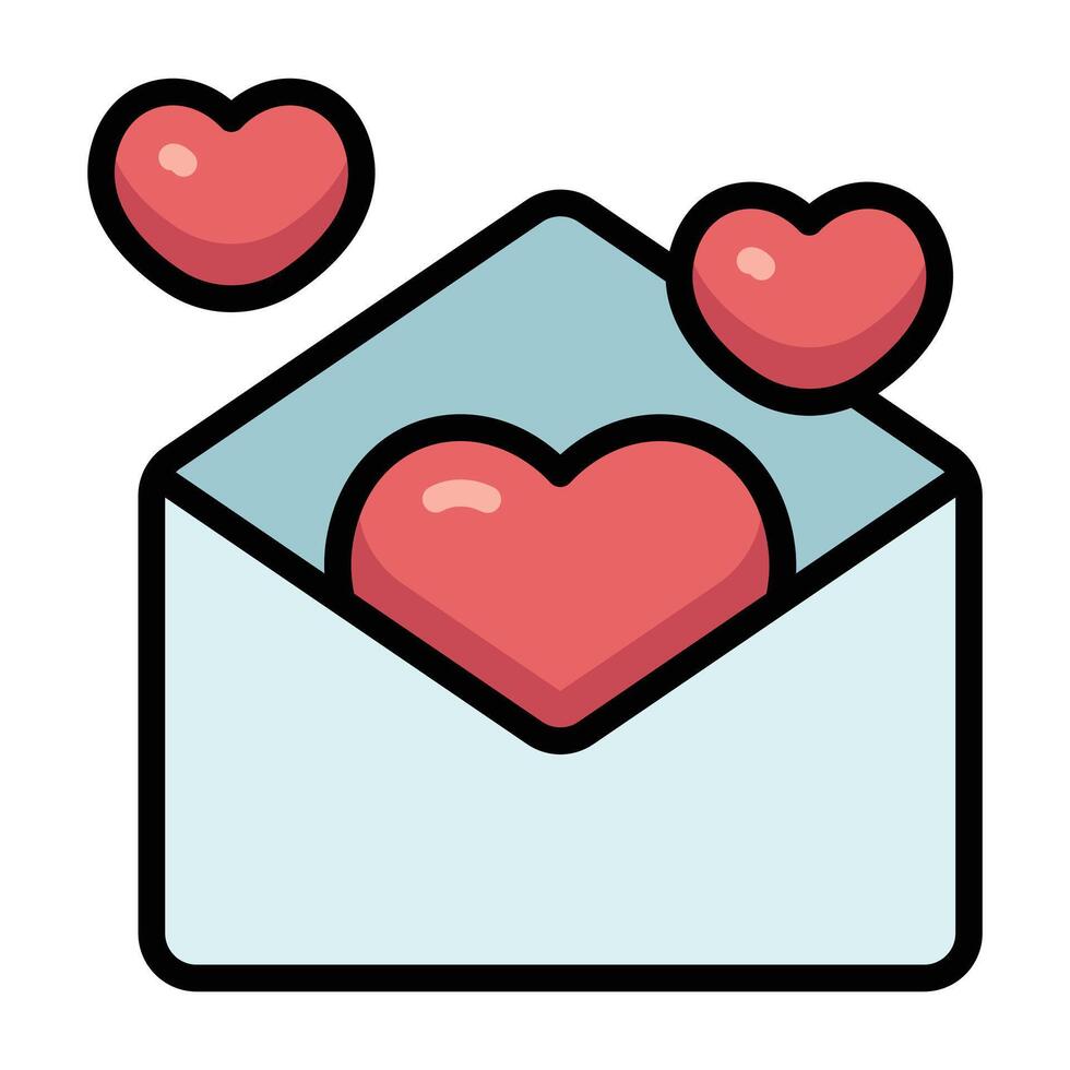 Simple Love Letter colorful icon. The icon can be used for websites, print templates, presentation templates, illustrations, etc vector