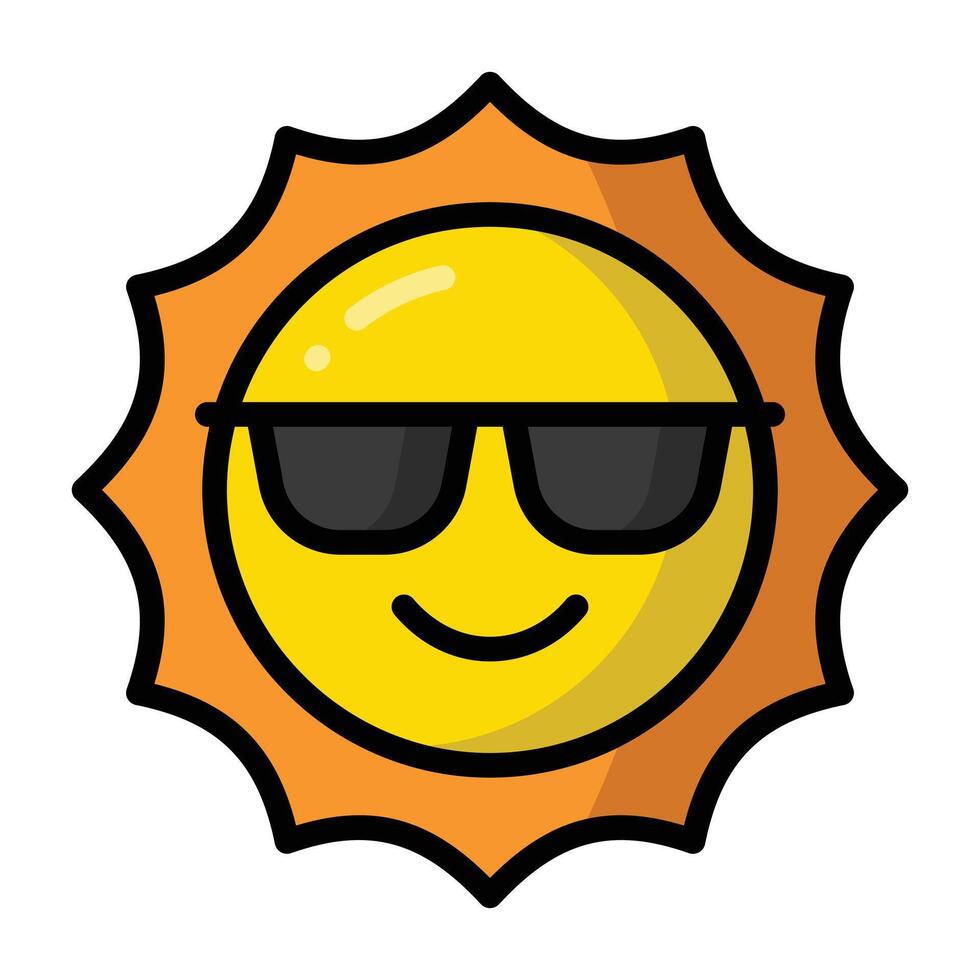 Simple Sun colorful icon. The icon can be used for websites, print templates, presentation templates, illustrations, etc vector