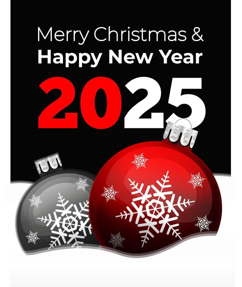 Christmas tree decorations in the snow vector