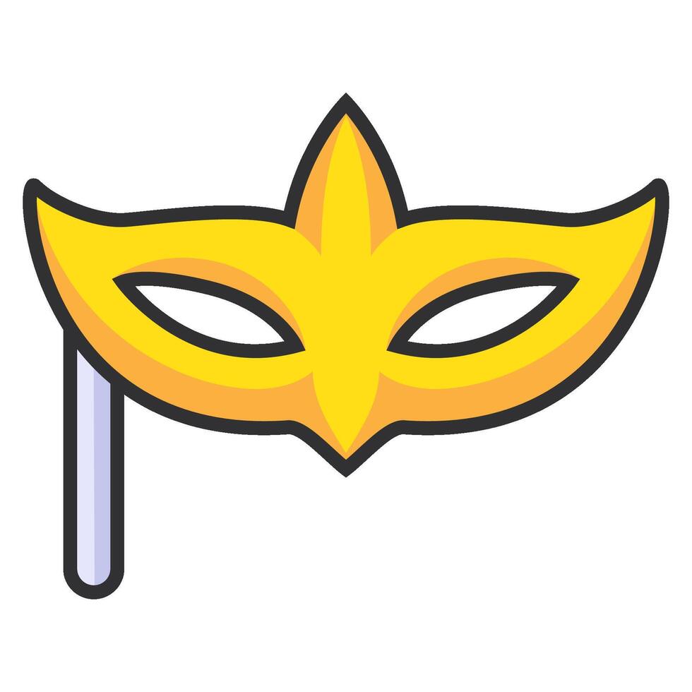 Yellow carnival mask on white background vector