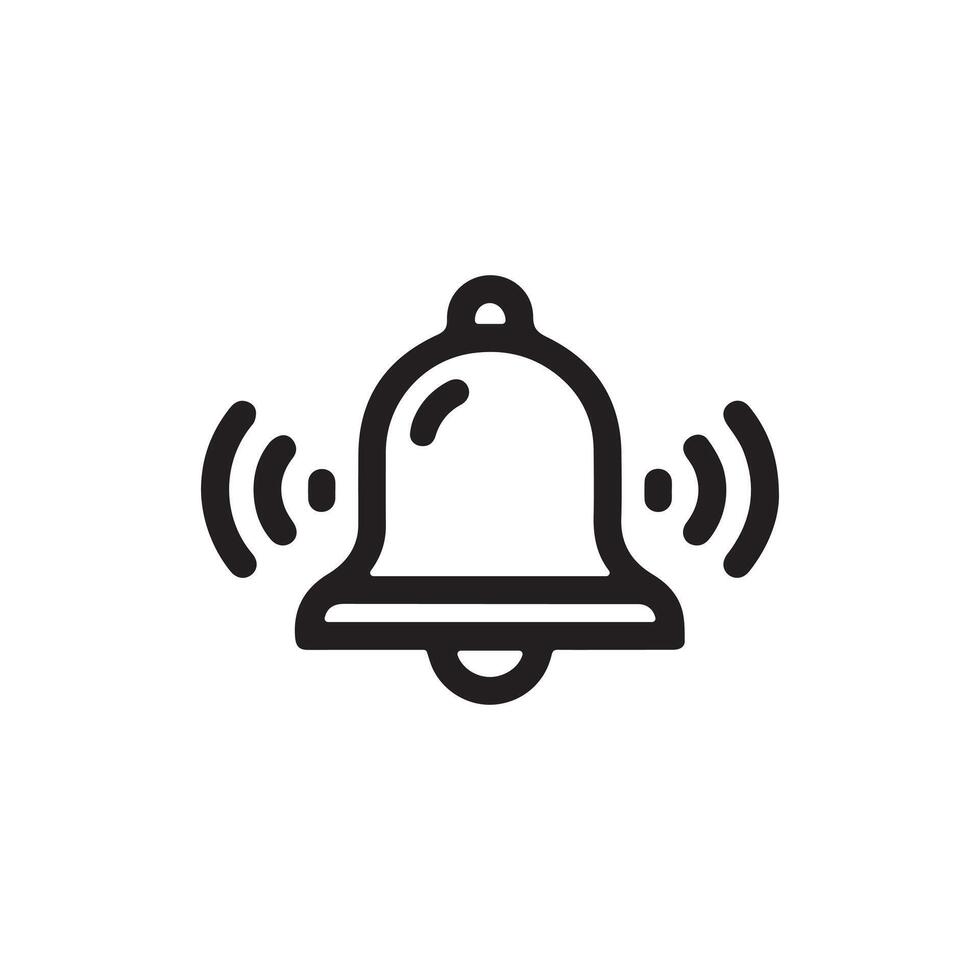 Minimalist Notification Bell Icon with Sound Waves vector