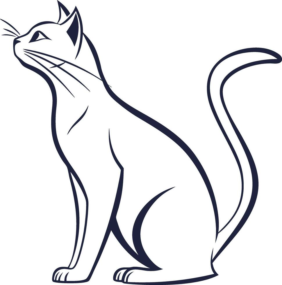 Cat silhouette style vector