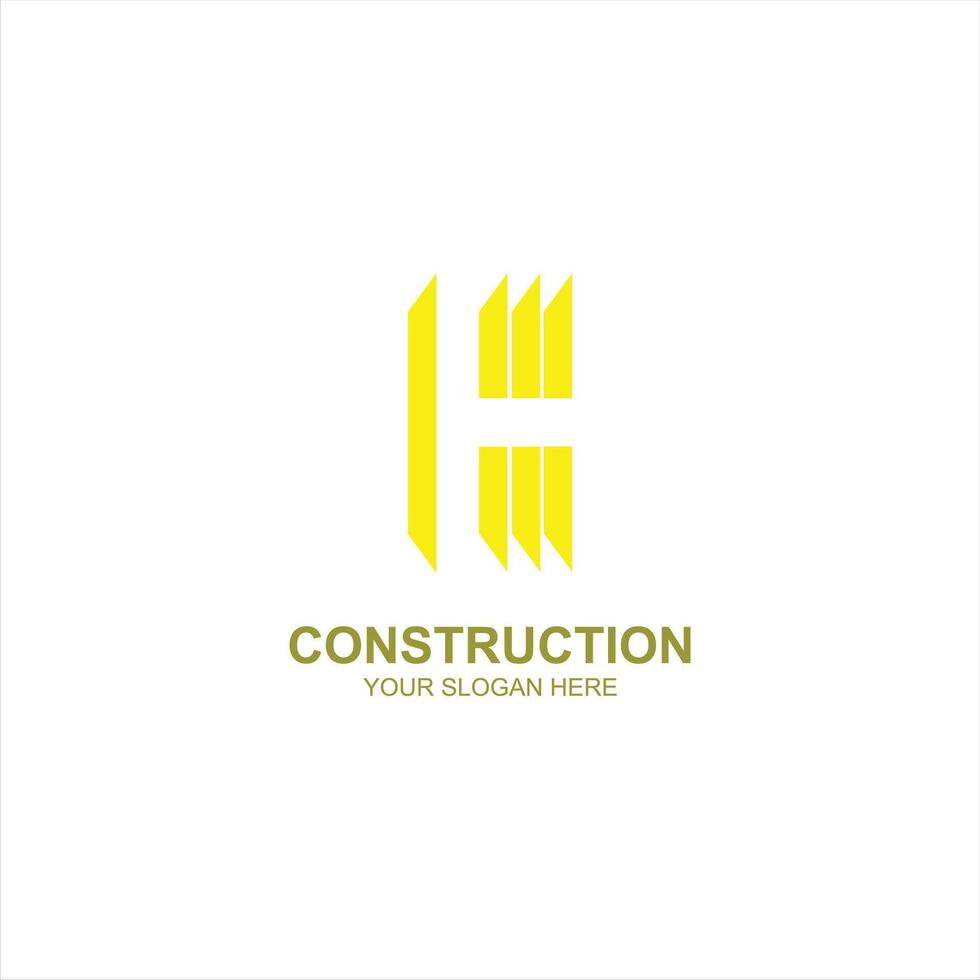 construction logo with h initial icon with creative illustration vector