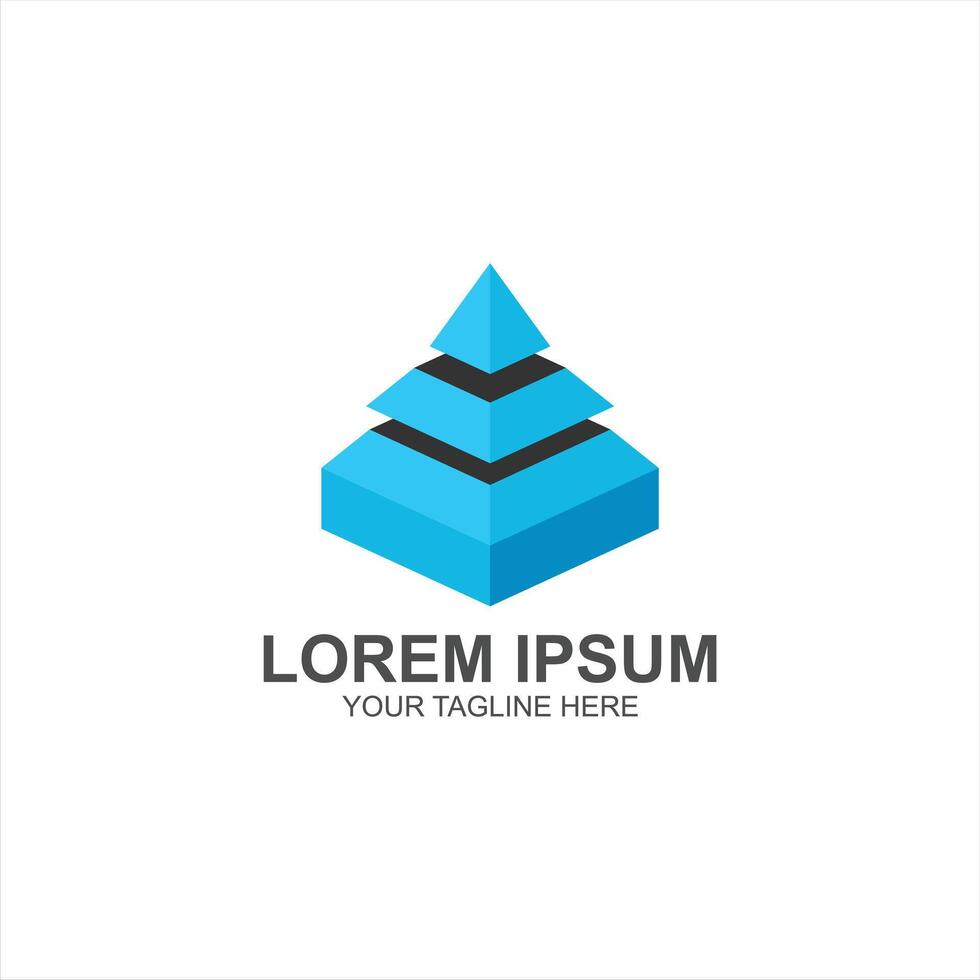 pyramid logo icon with creative illustration vector