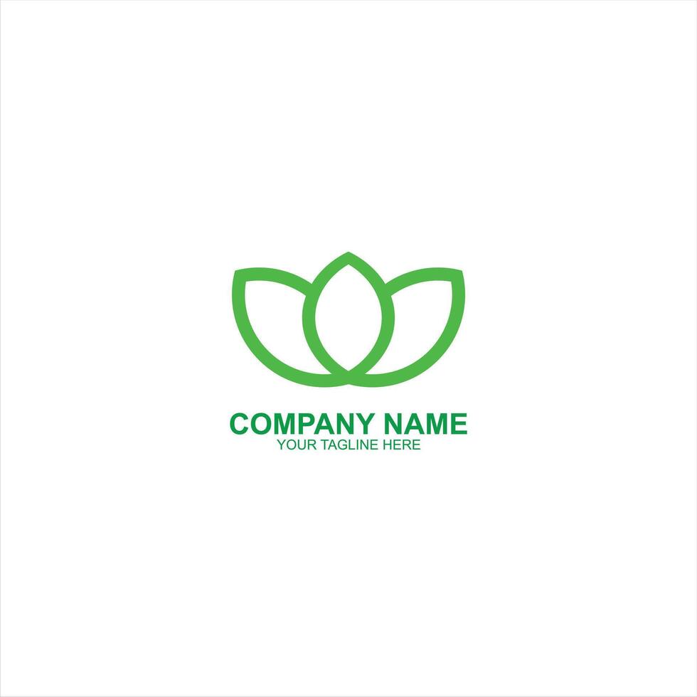 company logo with three leaf icon with creative illustration vector