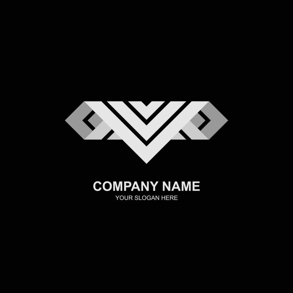company logo with v initial icon with creative illustration vector